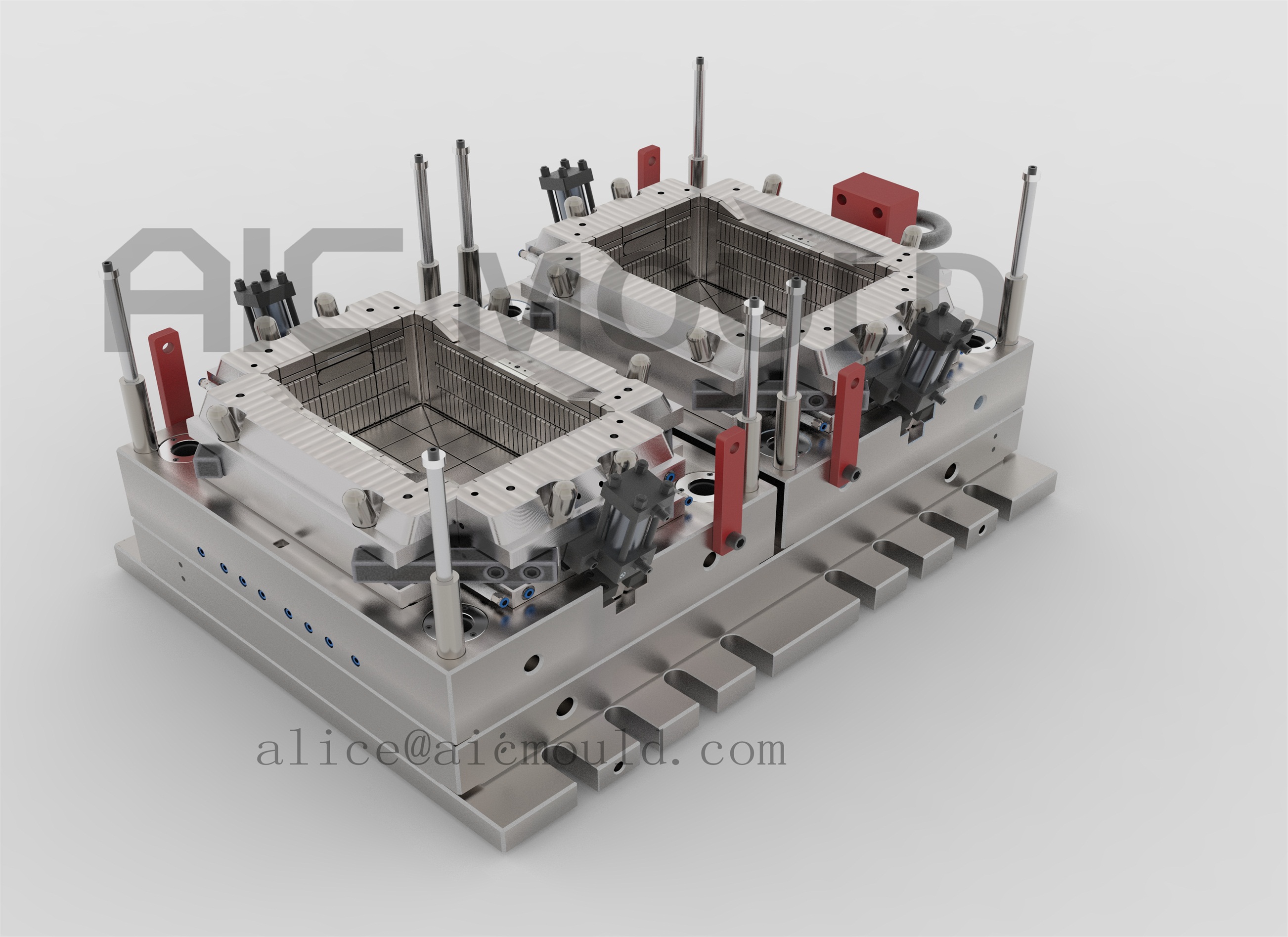 2 cavity agricultural handheld crate mould